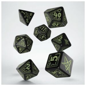 QWorkshop: Call Of Cthulhu Black & White (Glows In The Dark) - Dices