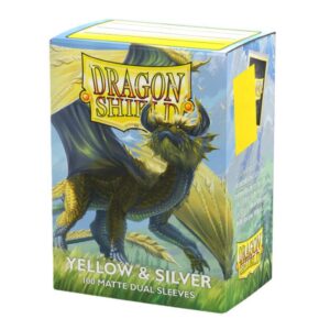 Dragon Shield: Matte Dual Yellow & Silver - Sleeves 100pcs