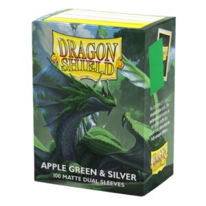 Dragon Shield: Matte Dual Apple Green & Silver - Sleeves 100pcs