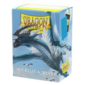 Dragon Shield: Matte Dual Sky Blue & Silver - Sleeves 100pcs